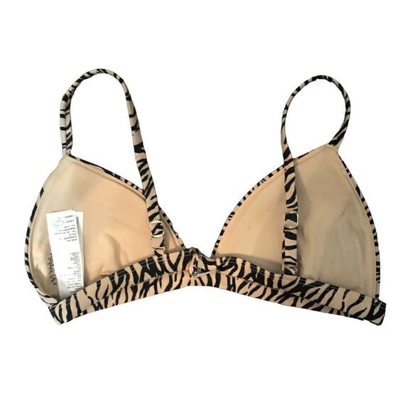 Hollister animal print bikini top. Tan base with black stripes - Picture 3 of 5